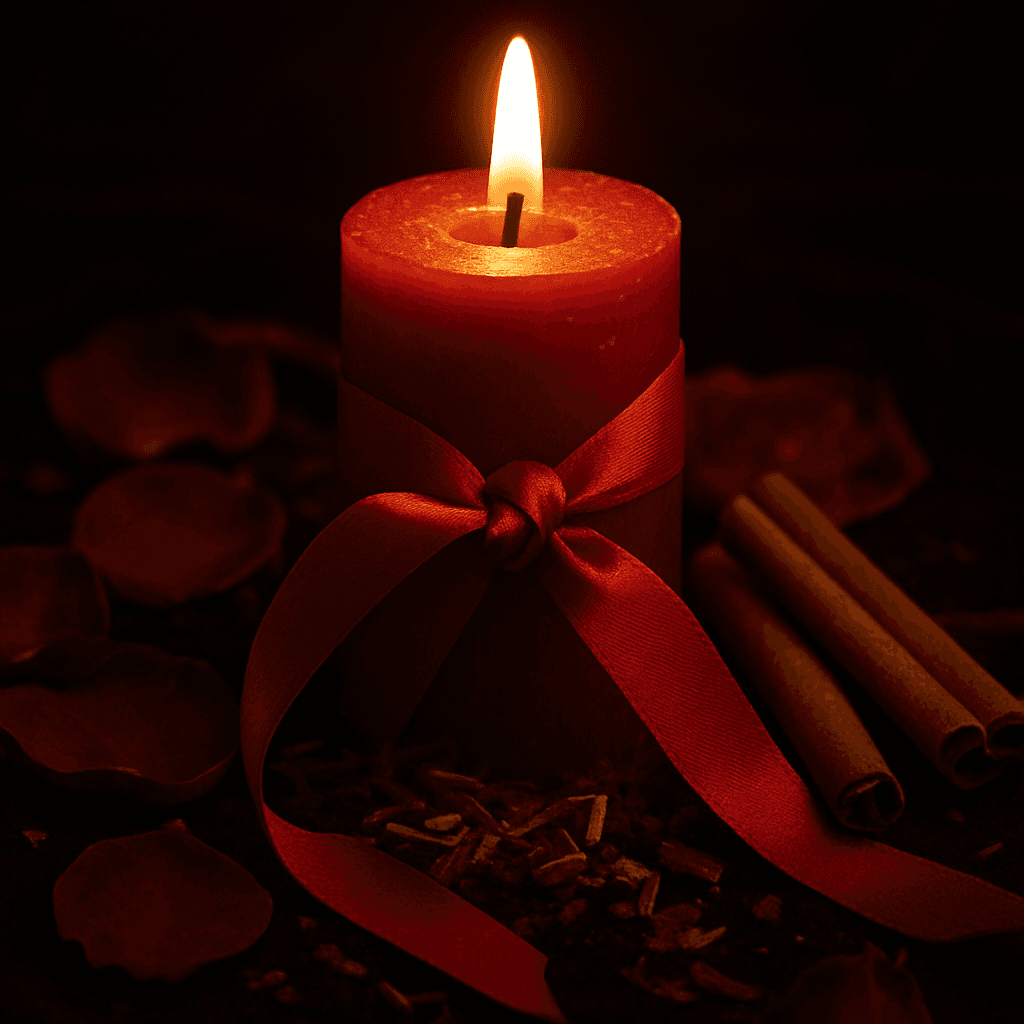 Velas e rituais de amarração amorosa com fitinhas vermelhas — Campo Grande MS
